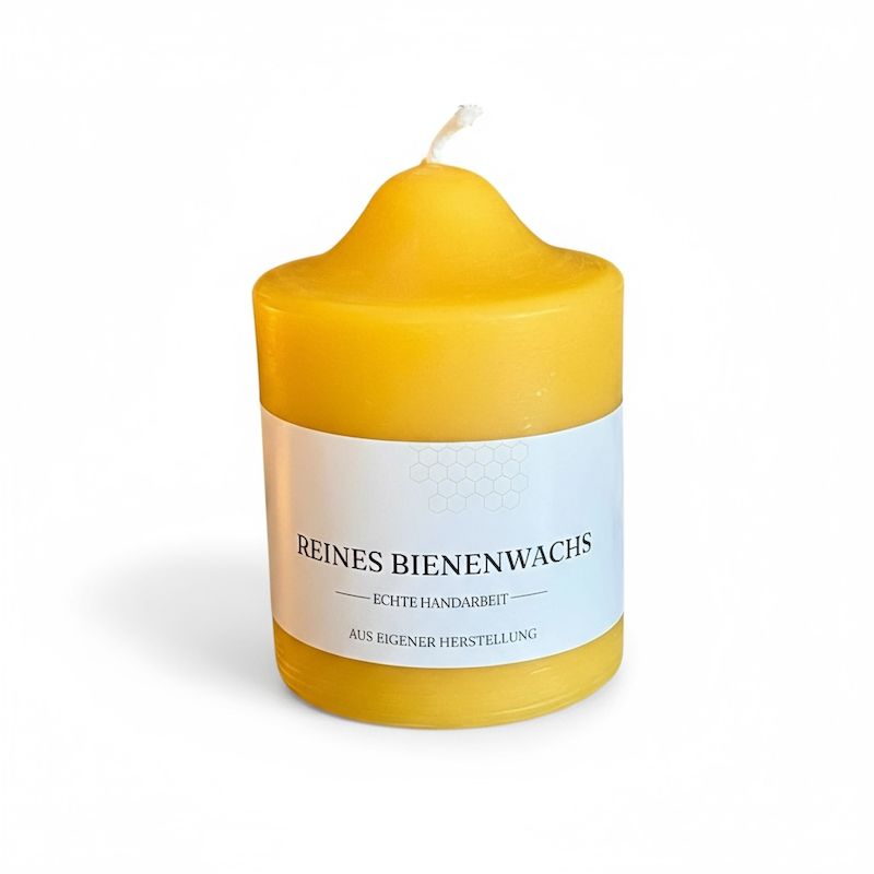 Natürliche Bienenwachskerze – von Hand gegossen 370g pure Gemütlichkeit