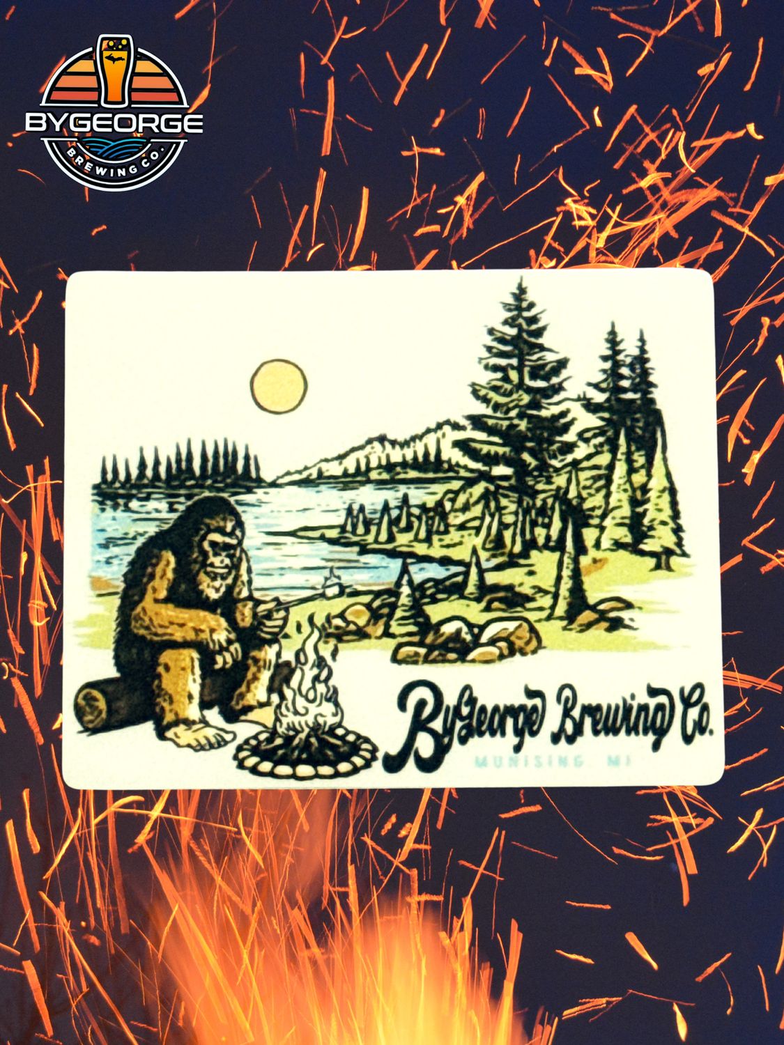 Bigfoot Campfire Sticker