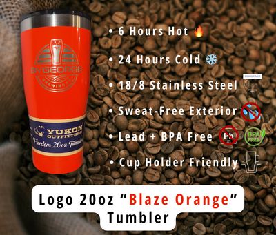 Etched-Logo 20oz Tumbler (Blaze Orange)