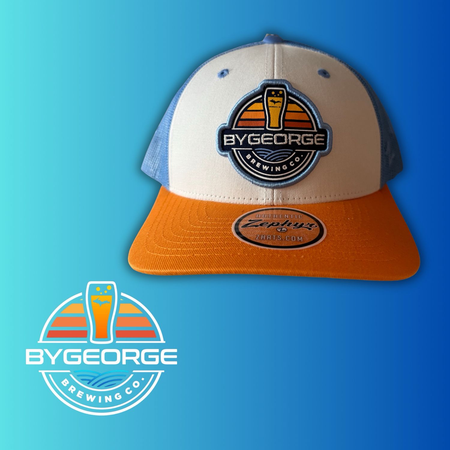 ByGeorge Logo Patch Hat (Orange/Blue/White)