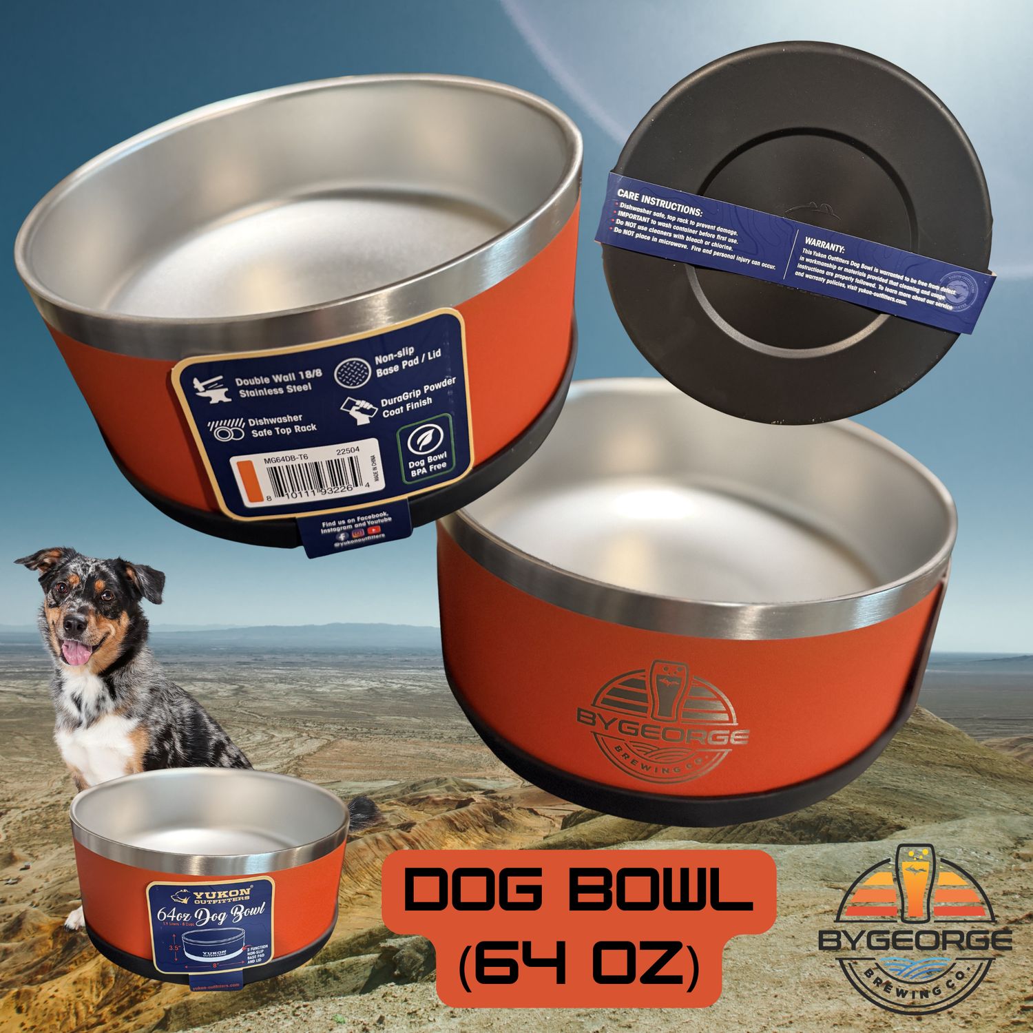 ByGeorge Logo Dog Bowl (64oz)