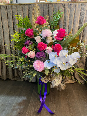 Blake- Pink And Baby Blue Vase Arrangement Blake- Pink And Baby Blue Vase Arrangement
