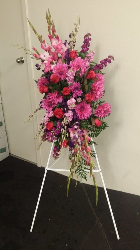 Bright pink standing spray