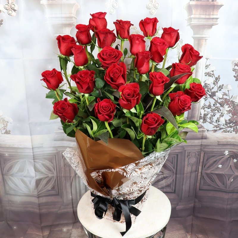 24 Red Roses gift wrapped