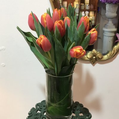 Orange Tulips in a Vase