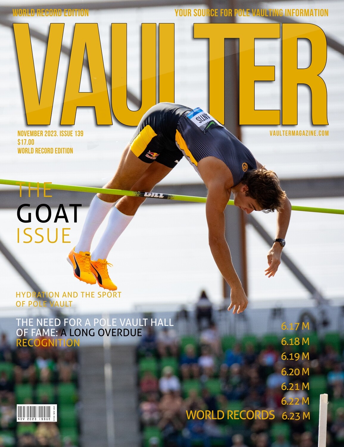 November 2023 Mondo Duplantis Record Break Issue of Vaulter Magazine U.S. Standard Mail