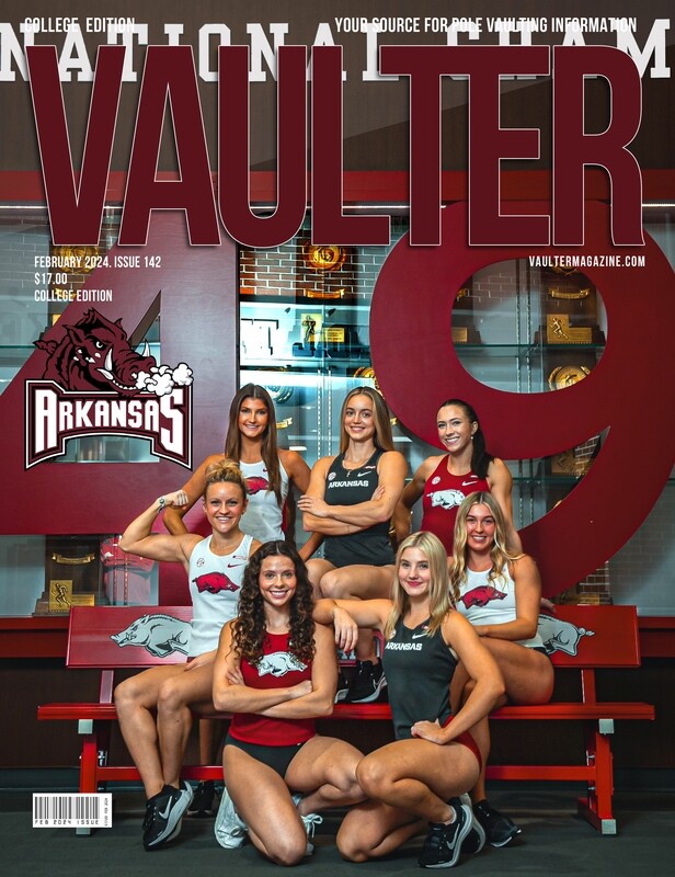Feb 2024 University of Arkansas  Issue of Vaulter Magazine U.S. Standard Mail
