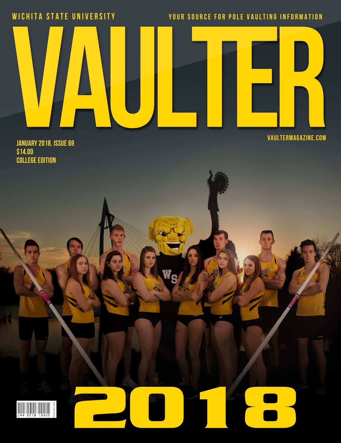 January 2018 Wichita State University Cover Poster for Vaulter Magazine