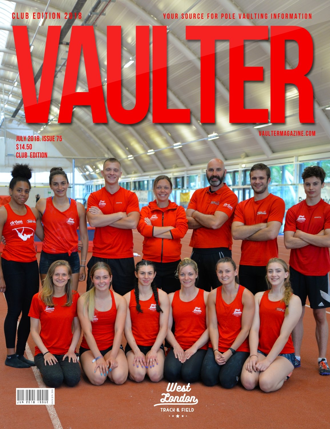 July 2018 West London Track & Field Cover of Vaulter Magazine Issue U.S. Standard Mail