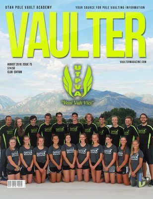 August 2018 Utah Pole Vault Academy Cover of Vaulter Magazine Issue U.S. Standard Mail