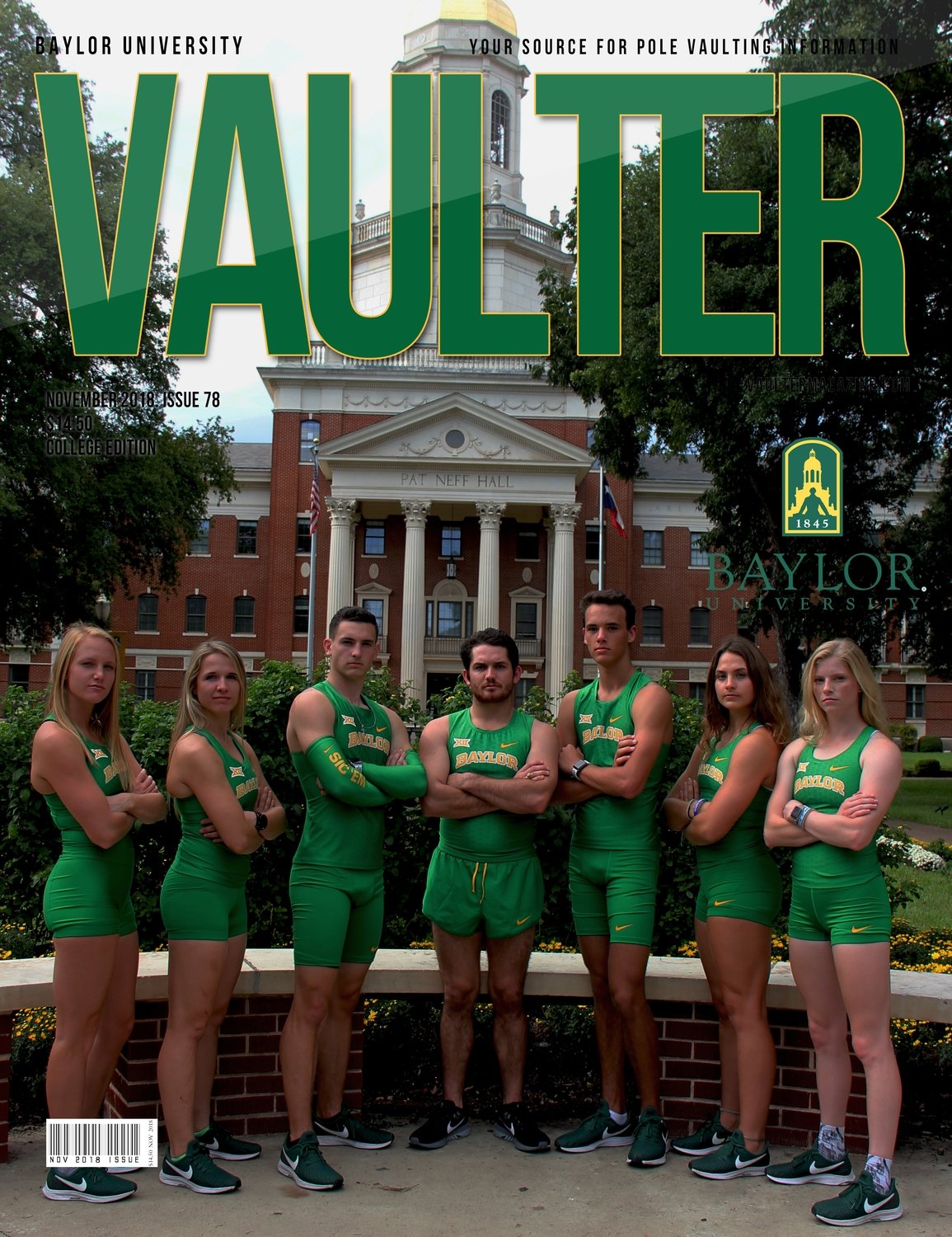 November 2018 Baylor University Issue of Vaulter Magazine Cover Poster for Vaulter Magazine
