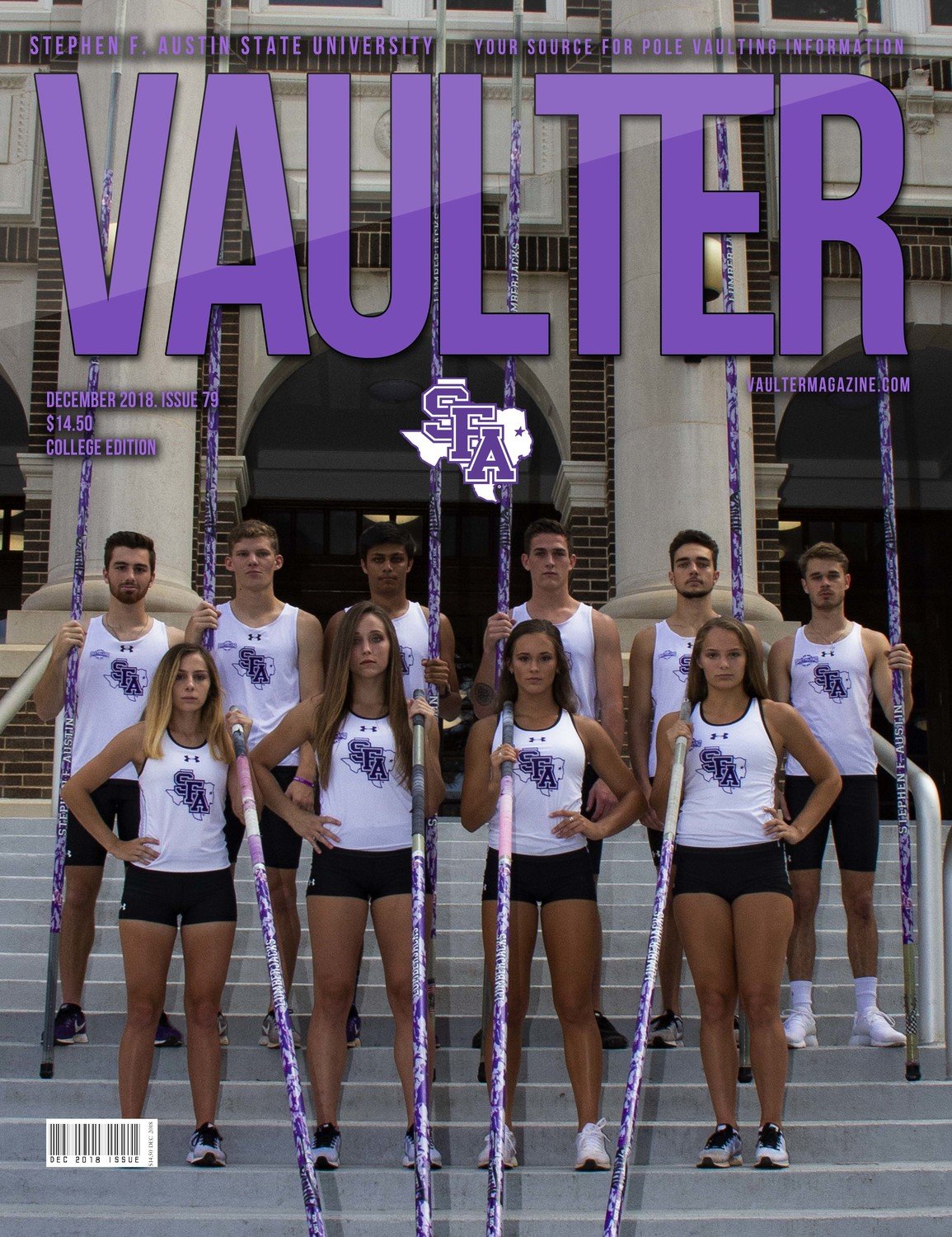 December 2018 Stephen F. Austin University Issue of Vaulter Magazine Cover Poster for Vaulter Magazine