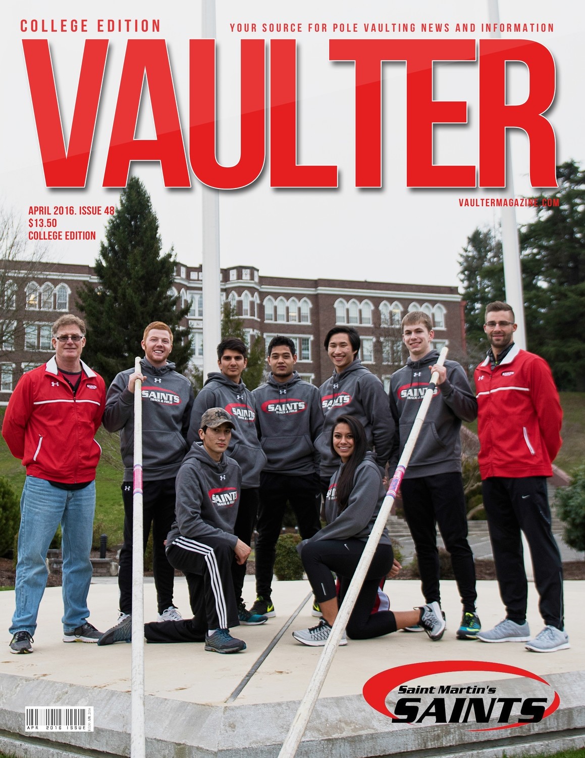 12" x 18" St. Martins Vaulter Magazine Cover April 2016