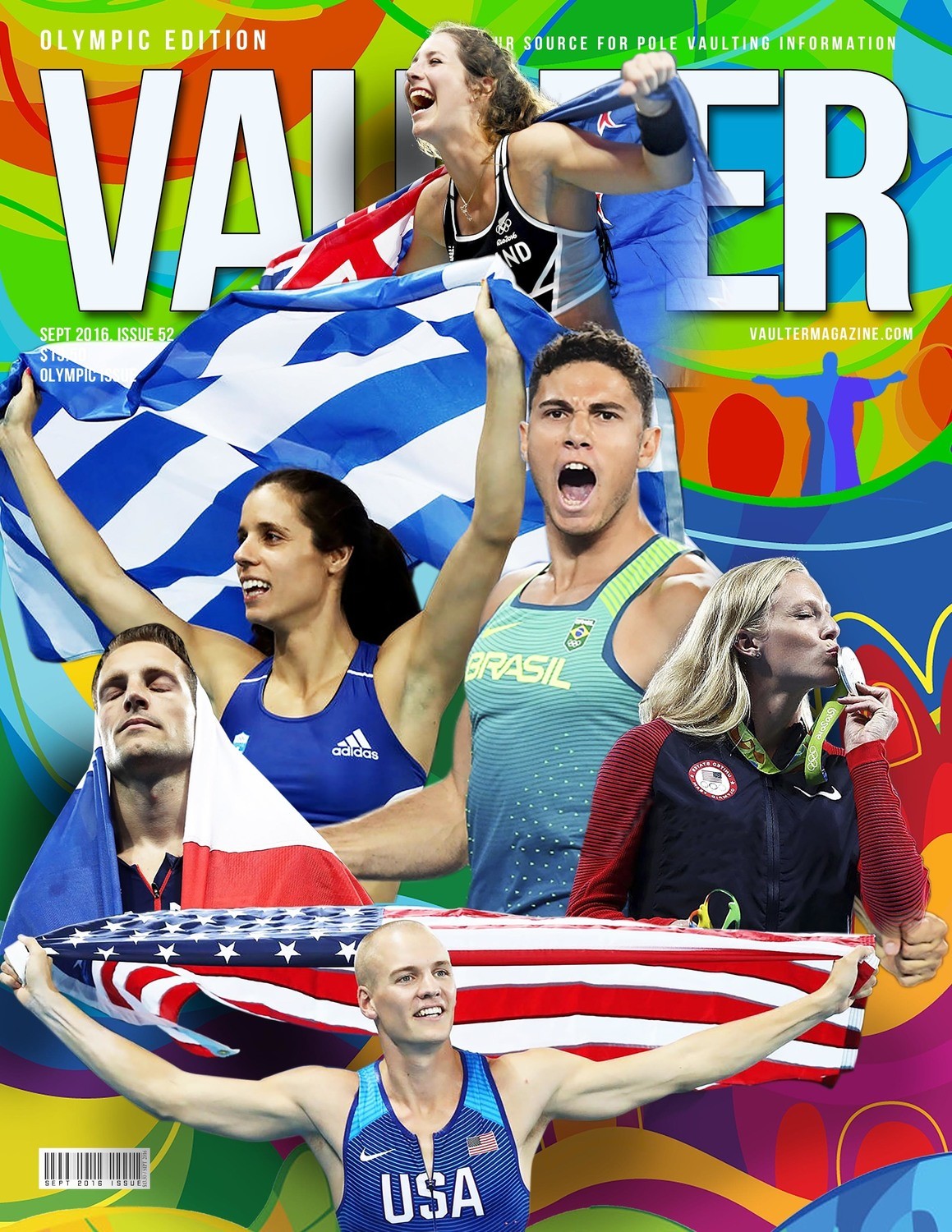 Olympic Medalist Cover of Vaulter Magazine USPS Only
