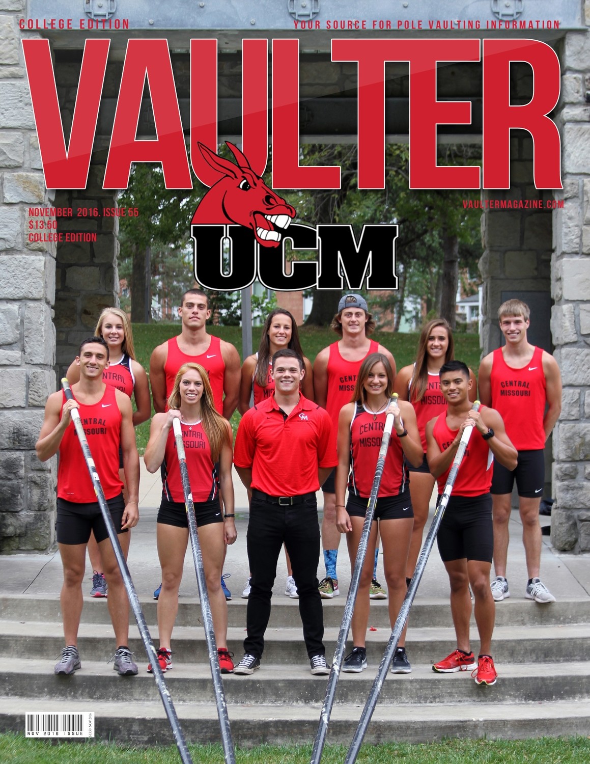 University of  Central Missouri Cover of Vaulter Magazine USPS Only