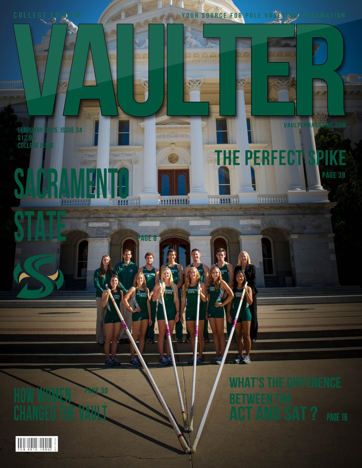 February 2015 Sacramento State University Issue of VAULTER Magazine USPS First Class 
