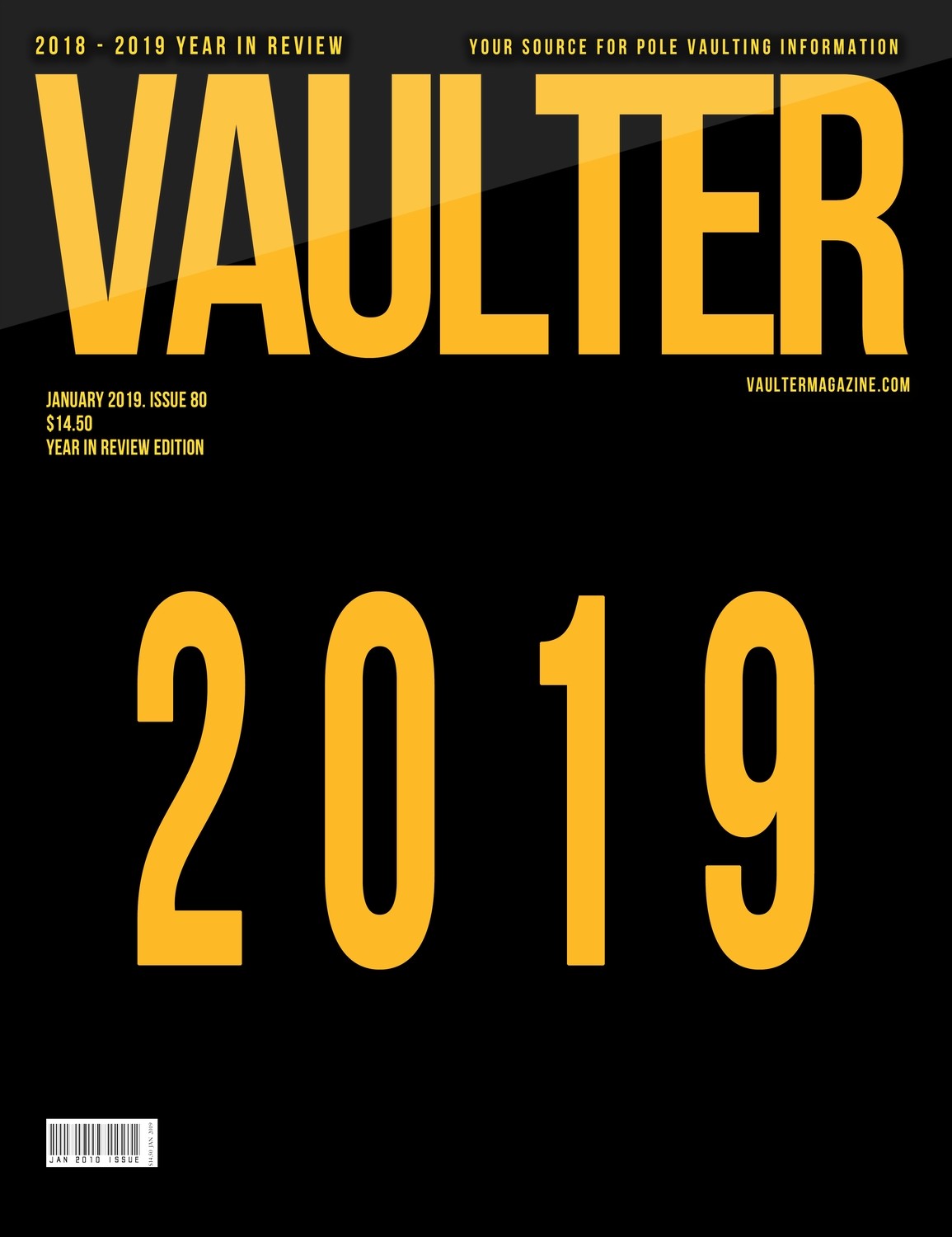 January 2019 Recap Issue of Vaulter Magazine Cover Poster for Vaulter Magazine