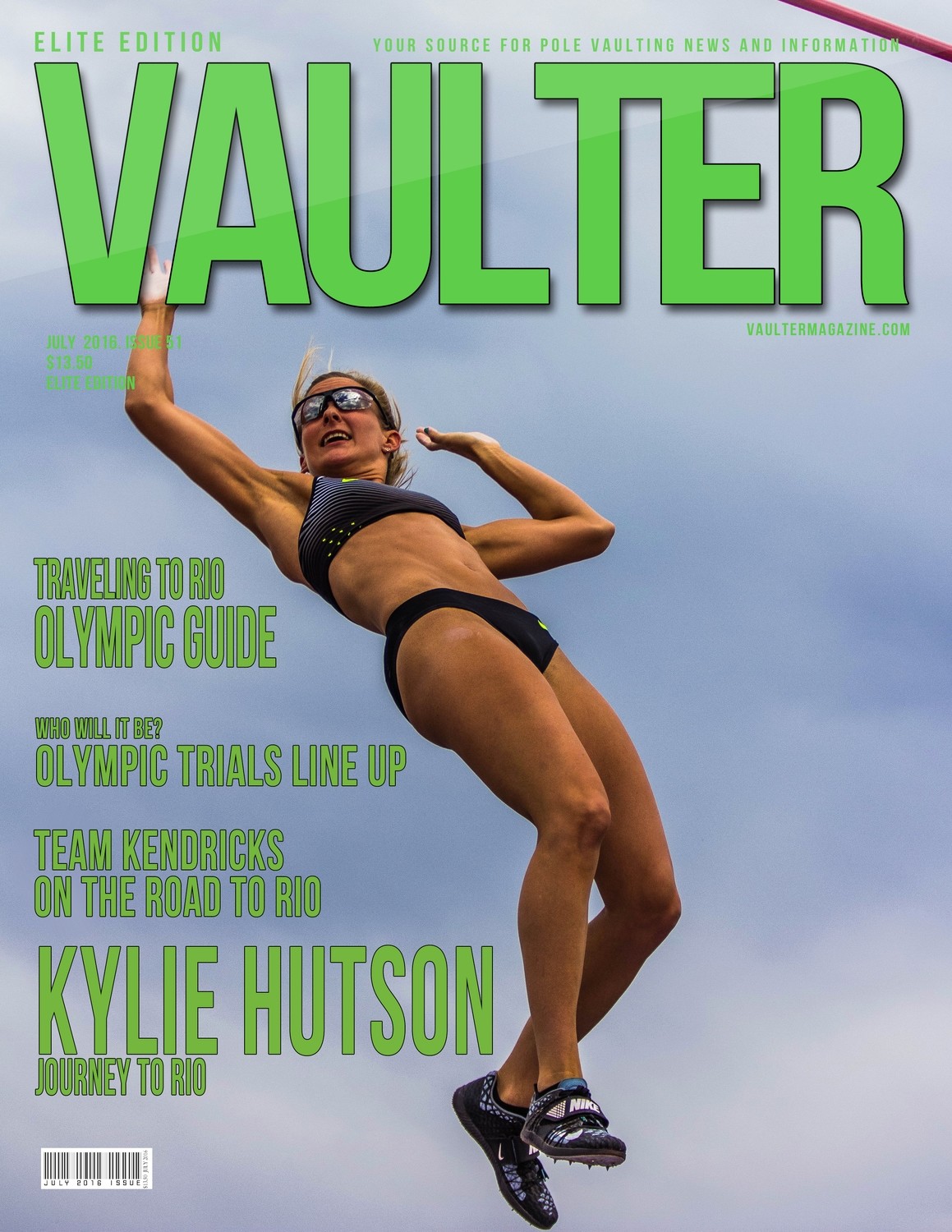 Kylie Hutson Cover of Vaulter Magazine USPS Only