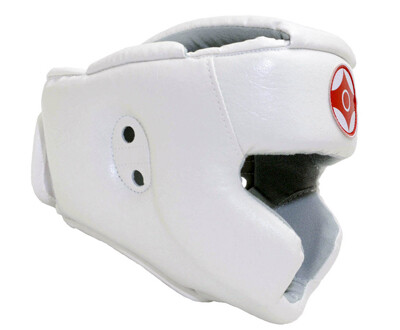 Шлем для каратэ с закрытым подбородком и верхом головы (натуральная кожа)