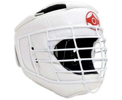 Шлем для каратэ со спецстальной маской (натуральная кожа)