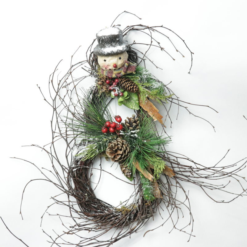 Snowman Mache Head/Birch 2,4,6" - Case of 8 (assorted)