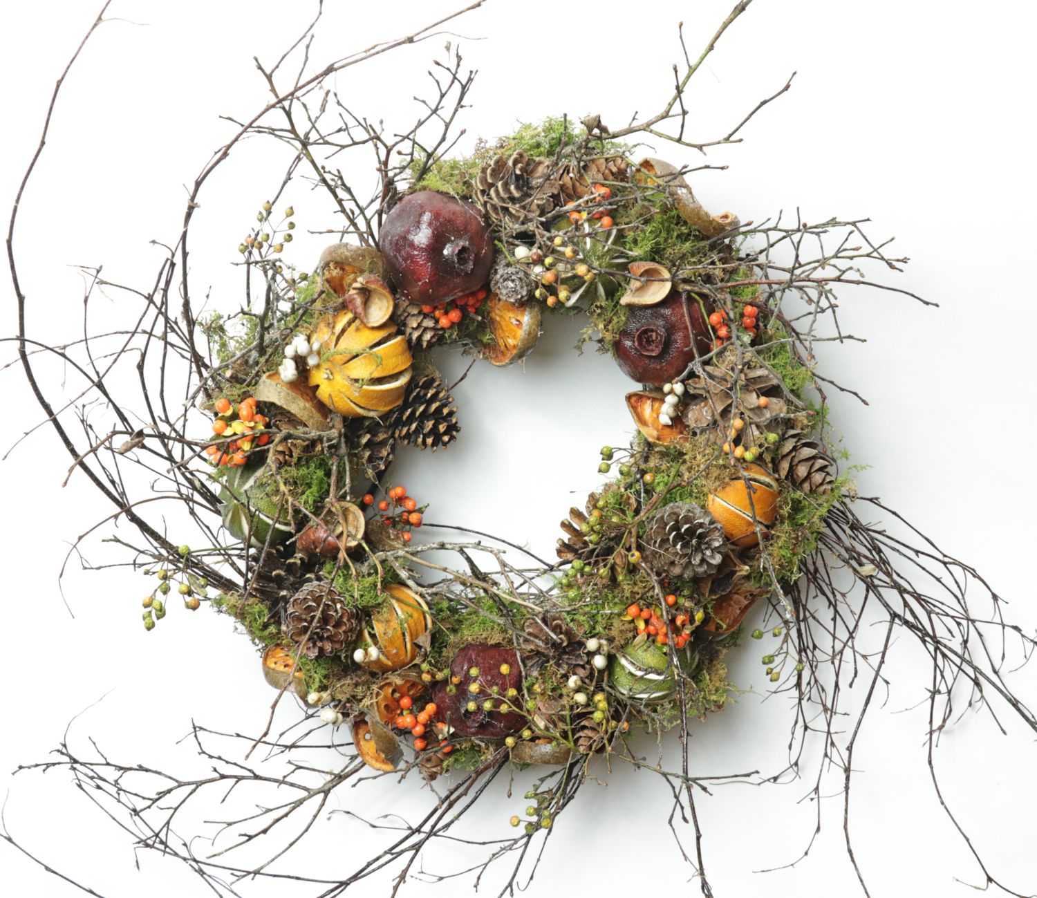 12"  Della Robbia Dried (Birch) Wreath - Case of 4