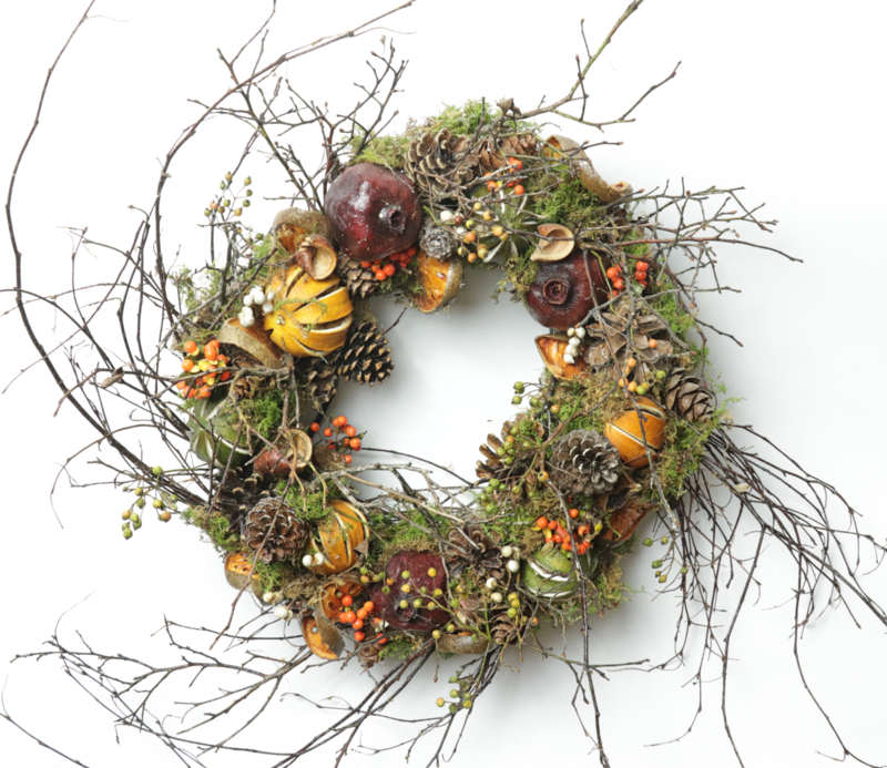 12"  Della Robbia Dried (Birch) Wreath - Case of 4