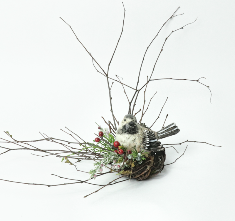 2" Christmas Chickadee Wreath - Case of 12