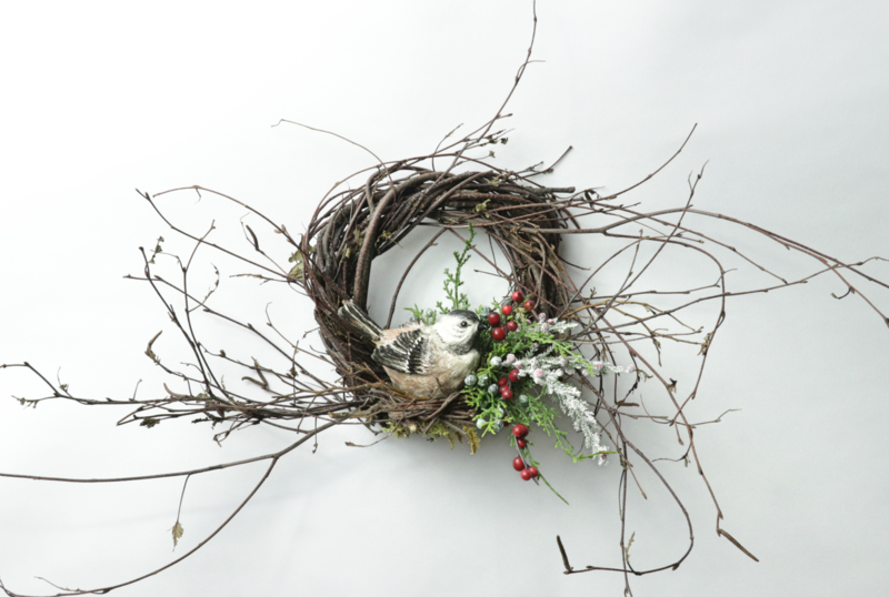 6" Christmas Chickadee Wreath - Case of 6