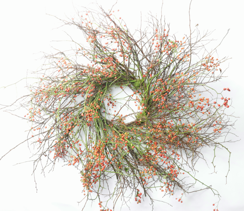 22" Rosehip Wreath - Case of 4
