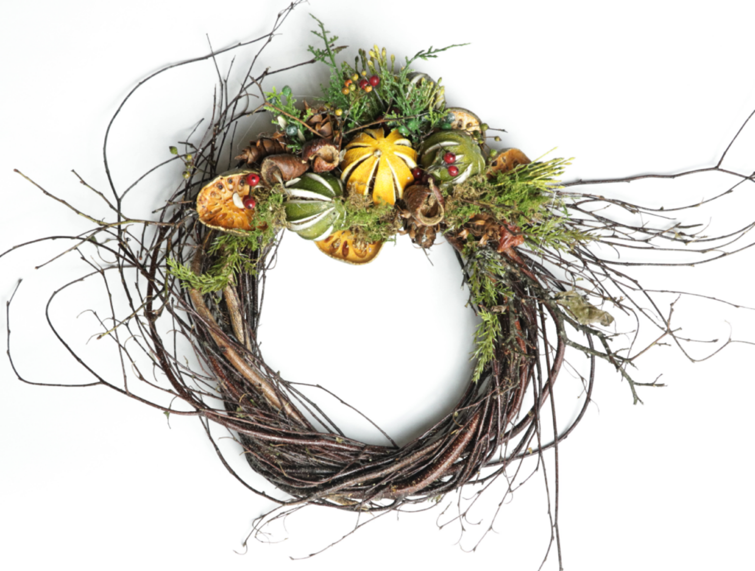 9" Della Robbia Dried (Birch) Wreath - Case of 4