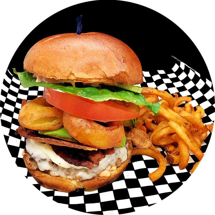 COBALT Burger with Curly Fries