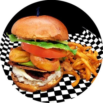 COBALT Burger with Curly Fries