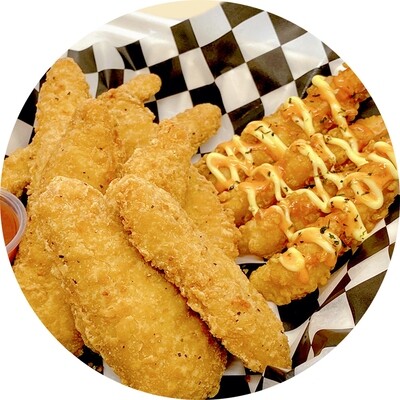8 Chicken Strips with 4 Spicy Shrimp Tempura