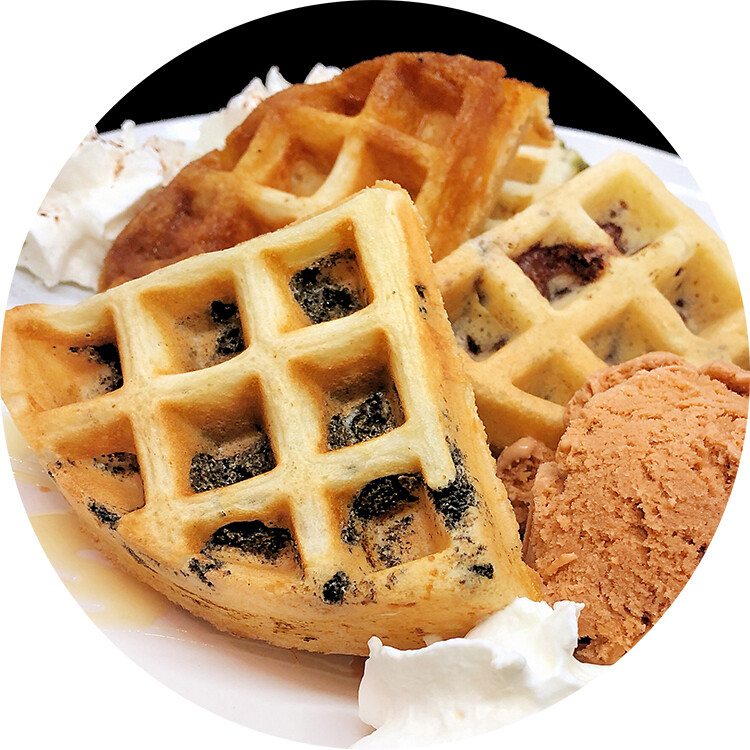 "Create Your Own" Belgian Waffle with Syrup, Butter &amp; Whipped Cream