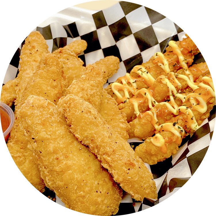 8 Chicken Strips with 4 Spicy Shrimp Tempura