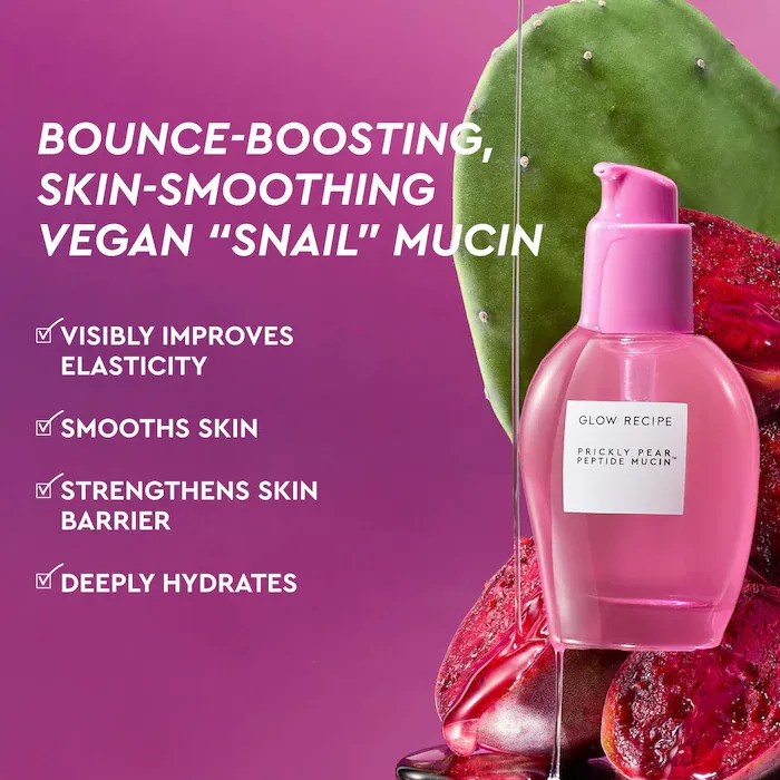 Glow Recipe  Prickly Pear Peptide Bouncy + Hydrating Skin Barrier Vegan Mucin Serum