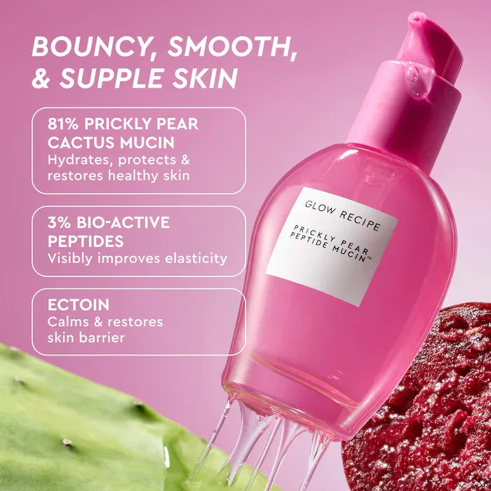 Glow Recipe  Prickly Pear Peptide Bouncy + Hydrating Skin Barrier Vegan Mucin Serum