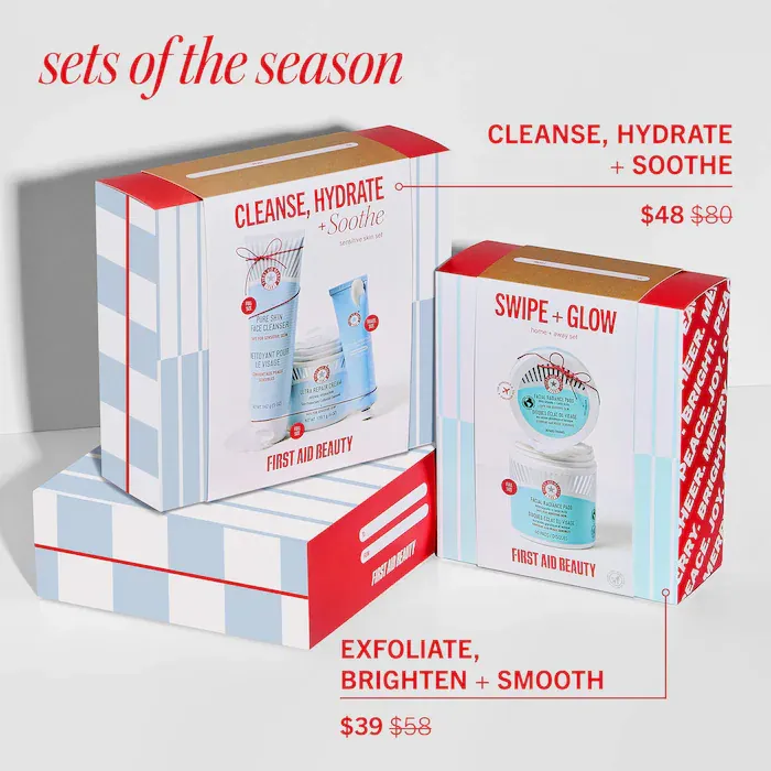 First Aid Beauty Swipe + Glow Home + Away Holiday Gift Set
