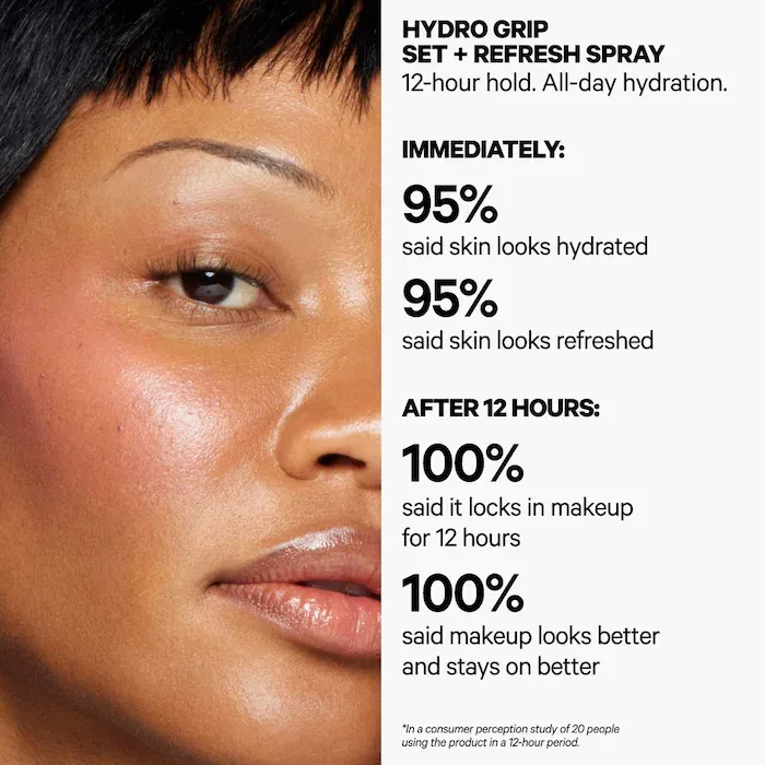 MILK MAKEUP  Hydro Grip 12HR Dewy Setting Spray With Hyaluronic Acid + Niacinamide- Travel Size 50ml