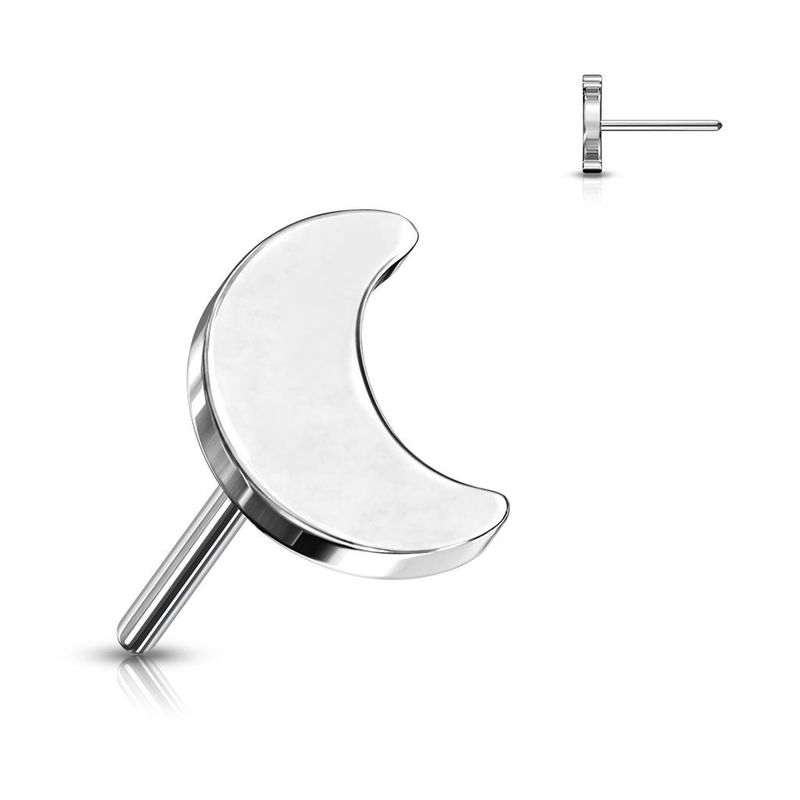 Crescent Moon Flat Back (silver)