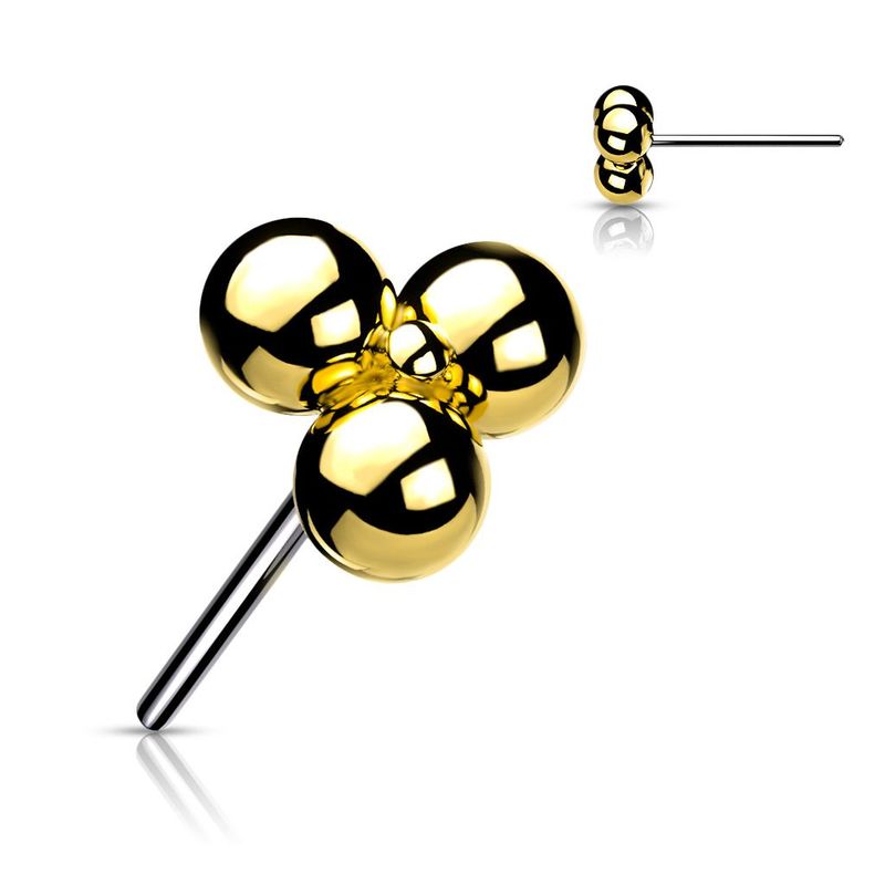 Tri-Bead Flat Back (gold)