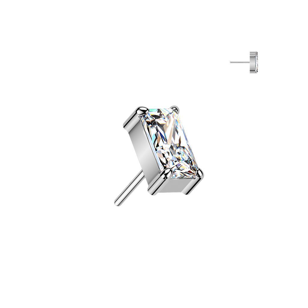 Baguette Flat back (silver) Baguette Flat back (silver)