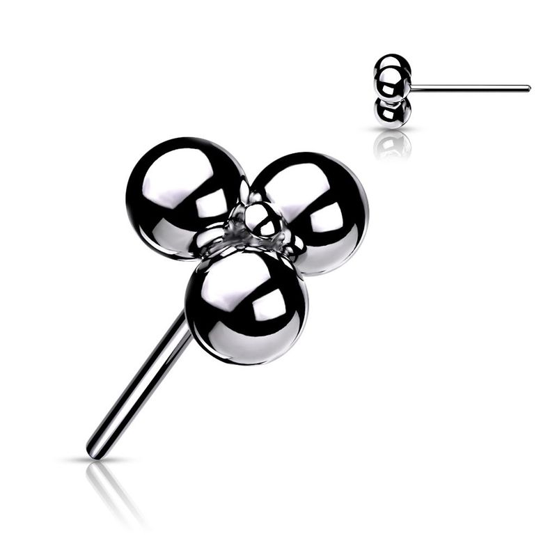 Tri-Bead Flat Back (silver)