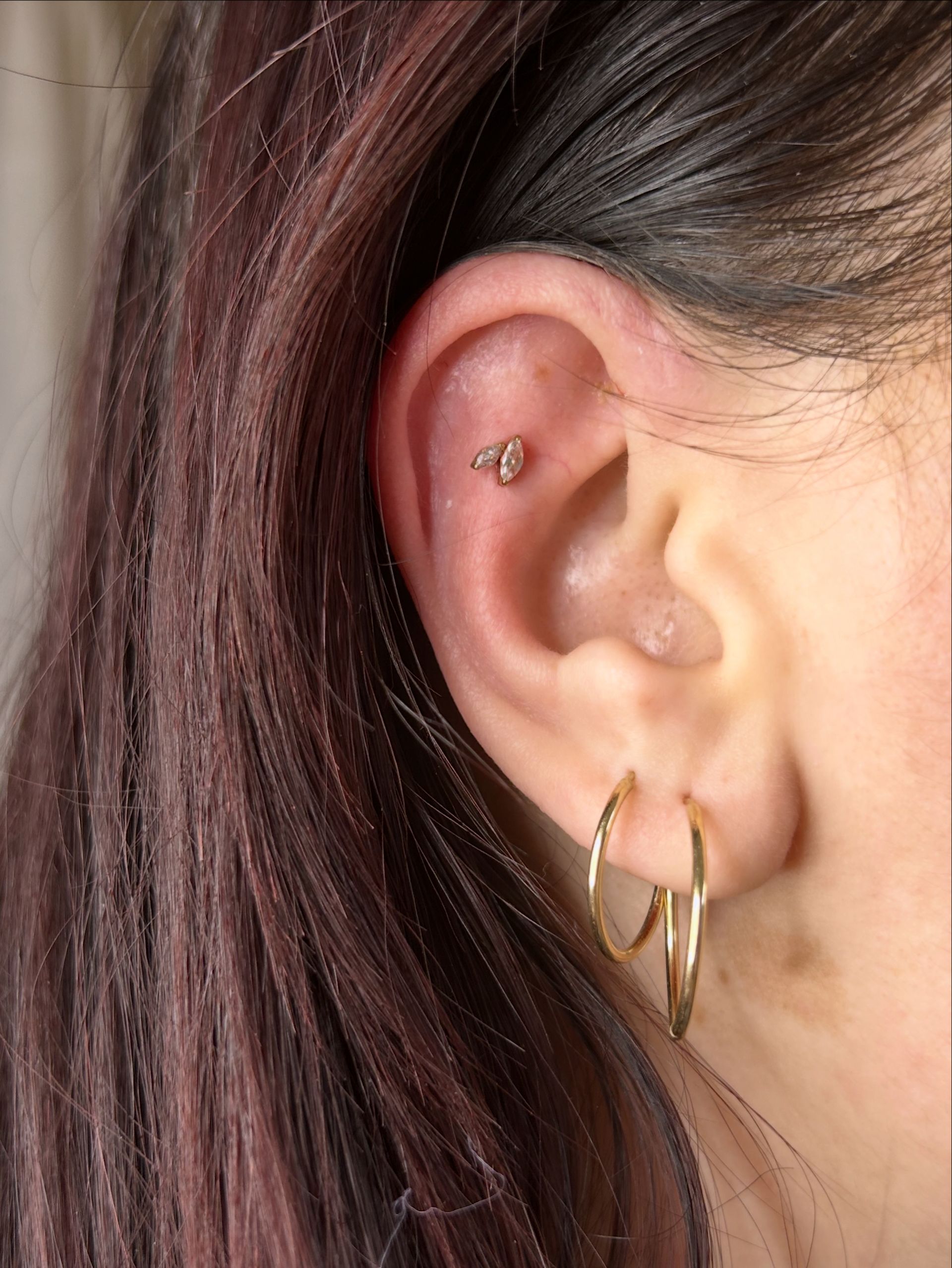 Marquise Leaf Flatback (silver)