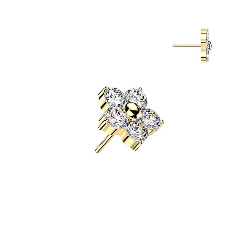 Jeweled Flower Flatback (gold)