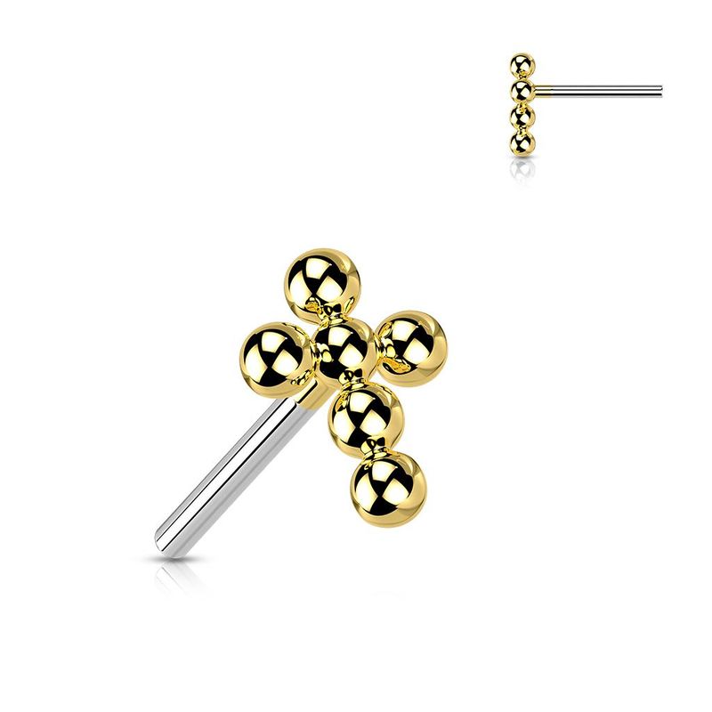 Beaded Cross Flatback (gold)