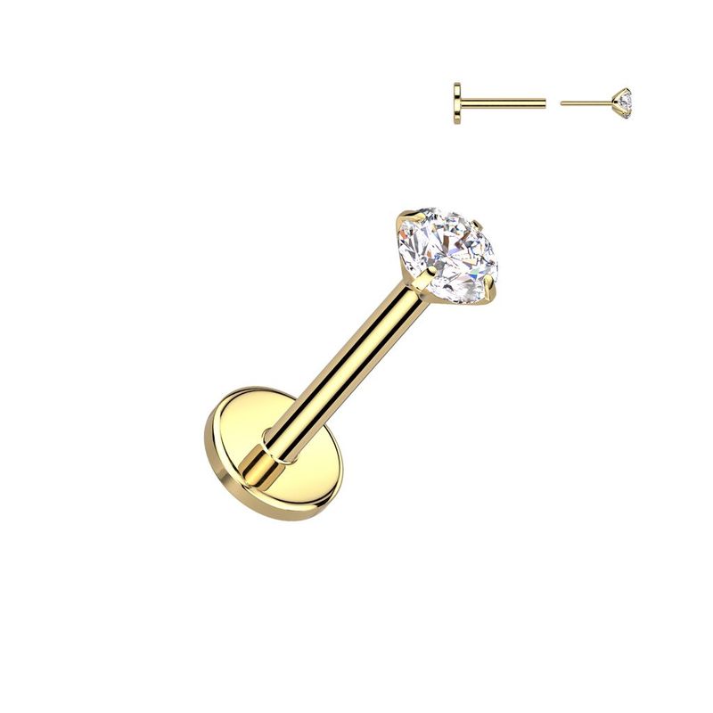 Mini CZ flatback (gold)