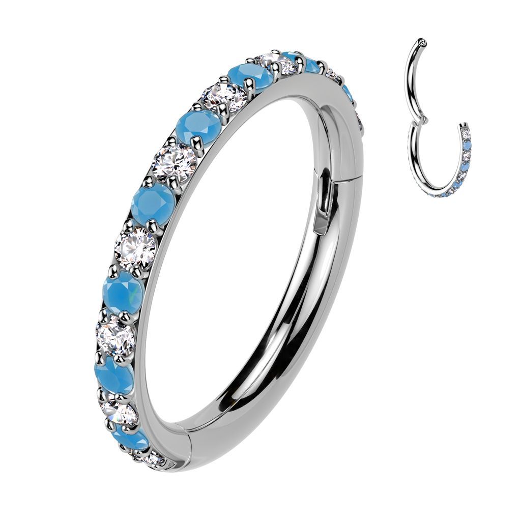 Turquoise CZ Hoop (silver)