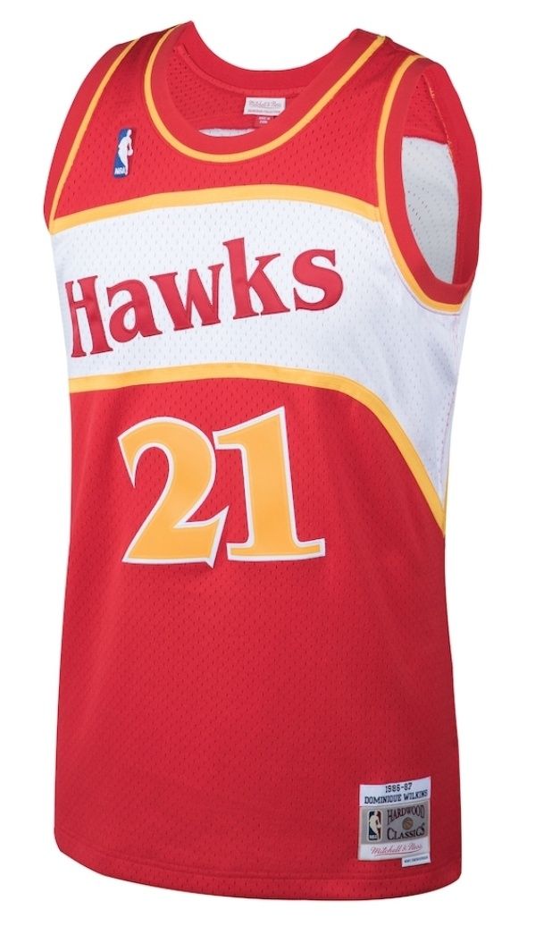 Jersey 1986-87 Atlanta Hawks Mitchell &amp; Ness Swingman NBA Mesh Throwback Jersey RED